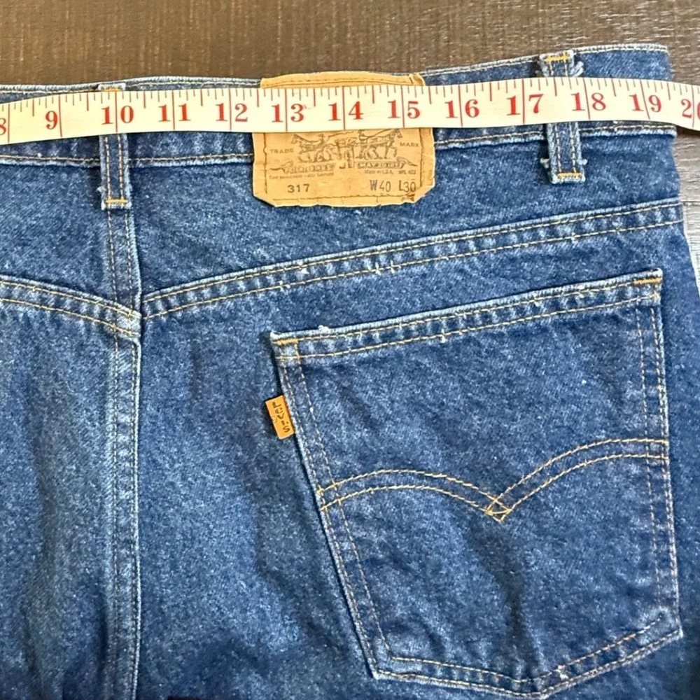 Vintage Levis 517 Orange Tab Jeans Mens 39x26 Blue Denim Made‎ in USA 20517-0217